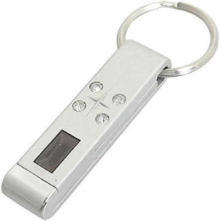 Rhinestone Decoration Antistatic Keyring Keychain Silver Tone