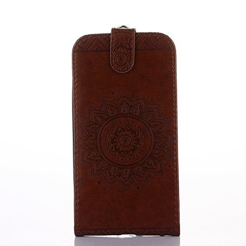 Galaxy S3 Hülle,Galaxy S3 Neo Hülle,Leder Hülle für Galaxy S3 / S3 Neo,ikasus® Prägung Floral Spitze Blumen Mandala Muster PU Lederhülle Flip Hülle im Bookstyle Cover Schale Slim Fit Soft Silikon Magnetverschluss Schutzhülle PU Leder Hülle Flip Wallet Case Kunstleder Tasche Cover mit Standfunktion und Kartenfächer Tasche Wallet Case für Samsung Galaxy S3 i9300 / Galaxy S3 Neo i9301 – Braun - 2
