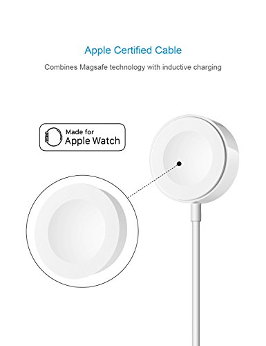 Apple Watch Ladegerät [ MFI Zertifierung ] IQIYI 2M iWatch Magnetisches Ladekabel für Apple Watch Series 1 / Apple Watch Series 2 / Apple Watch Nike + (Weiß) - 2