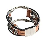Luckhome Uhrenarmband Serie Lederarmband Ersatband Mit Edelstahl Metall Schließe Classic Armband Ersatz Band ，Ersatz Leder Armband Band Armband für Apple Watch Serie 4 44mm（Gold）