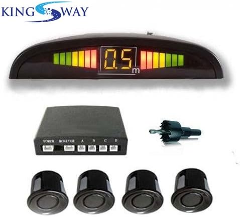 Kingsway Car Reverse Parking Sensor with LED Display Universal Fit for Maruti Suzuki SX4, Model Year : 2007-2013, Color : Black, Ultrasonic Reverse Parking Auto Detectors Radar System
