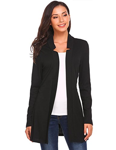 Zeagoo Womens Long Sleeve V Neck Waterfall Drape Cotton Warm