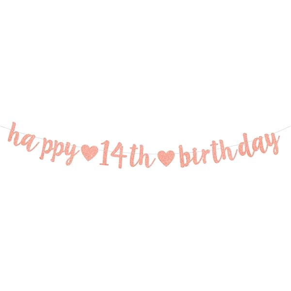 BRT Bearingshui Geburtstagsschärpe & Tiara Set – „It‘s My 14th Birthday“, Rotgold, Mit Strass-Krone & Cupcake-Topper – Für Mädchen-Partys