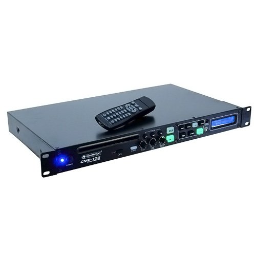 Omnitronic CMP-102 CD-/MP3-Player | CD-/MP3-Player mit Infrarot-Fernbedienung und XLR-Anschlüssen | 1 HE flacher CD-Player mit IR-Fernbedienung zur Festinstallation z. B. in Restaurants, Geschäften und Fitnessstudios – Bild 3