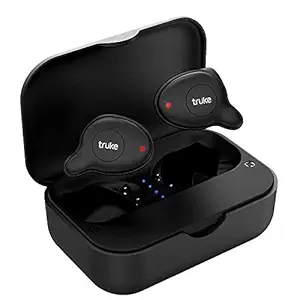 truke Fit Pro True Wireless Earbuds (TWS), True Deep Bass 13mm Speaker, 24Hrs Playtime Big Battery, Dolphin Design Wireless Earphones, Bluetooth 5.0, Quick Paring Headphones with Mic (Carbon Black)