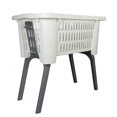 Wäschekorb 42L mit ausklappbaren beinen korb mit füßen weiß Wäschesammler