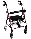 Andador rolator caminador rollator de aluminio con asiento y 4 ruedas