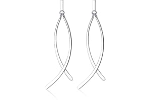 SLUYNZ 925 Sterling Silber Tropfen Ohrringe Hängend für Damen Mädchen Flat Bar Ohrringe Ohrhänger