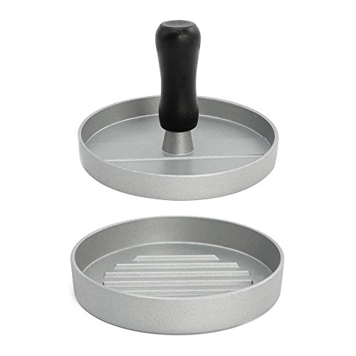 COM-FOUR® Hamburgerpresse aus Druckguss-Aluminium, ca.12 x 8,5 cm - 6