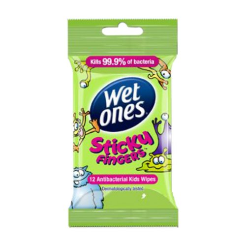 Wet Ones X5642950 Sticky Fingers Antibacteria Kids Wipes 1 Box Contains 18 Packs of 12 Wipes