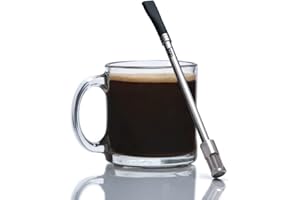 JoGo - Oryginalna słomka do kawy i herbaty - Przenośna maszyna z filtrem jednodawkowym ze stali nierdzewnej - funkcja filtra do gorącego i zimnego piwa - Yerba Mate słomka do liści herbaty