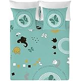 Devota&Lomba Juego De Funda Nórdica Motius Verde Cama 150 (240 x 220 cm + 2/45 x 90 cm)