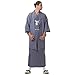 Produktbild Japan Herren Samurai Yukata Kimono Haori & Obi Baumwolle One Size M L XL Grau