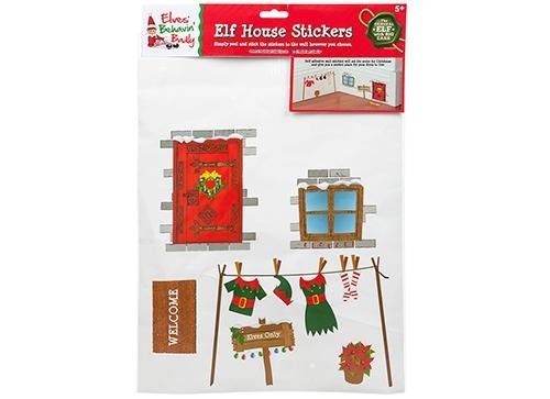 Etiquetas Engomadas de la Casa del Duende - Decoraciones de Navidad Desprendibles - Elves Behaving Badly