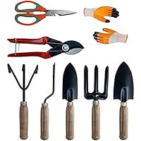 TRUPHE Wooden Exclusive Garden Tool, Set of 8 Piece
