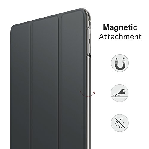 MoKo Hülle für Neu iPad Pro 12.9 2017 – PU Leder Tasche Schutzhülle Schale Smart Case mit Translucent Rücken Deckel, mit Auto Schlaf / Wach Funktion und Stanfunktion für Apple New iPad Pro 12.9 Zoll 2017 Tablet, Space Grau - 8