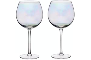 BAR CRAFT BarCraft Verres À Gin Iridescent Perle Arc-En-Ciel, Lot De 2 Verres Ballon, 500 ml, Emballage Cadeau