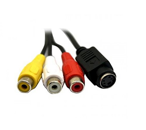HAOYISHANG VGA zu Video 3 RCA TV AV Konverter Kabel Schwarz / Konvertieren VGA / SVGA Super VGA auf S-Video / RCA AV Signal / D – Sub 15 Pin Stecker auf S-Video Mini din 4 Pin Buchse und RCA Buchse - 2