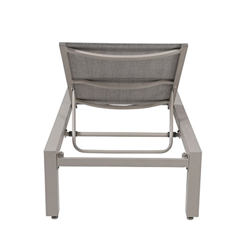 greemotion Liege Stockholm in Weiß/Grau, Alu-Sonnenliege Stockholm, Gartenliege Rückenlehne 5-fach verstellbar, - 