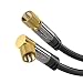 Produktbild KabelDirekt - SAT Kabel 90° gewinkelt - 10m - (auf geraden F-Stecker, 75 Ohm, F-Stecker Koaxialkabel geeignet für TV, HDTV, Radio, DVB-T2, DVB-C, DVB-S, DVB-S2) - PRO Series