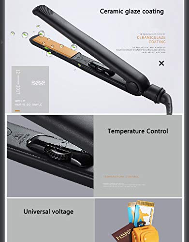 Portable Tourmaline Ceramic Hair Straighteners Instant Heat Up Dual Voltage Professional Styler for Home Travel 15 Heat Setting