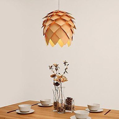 Modern Echinacea Wood Pendant, 1 Light, Crimean Pinecone, 40cm ( Color : White , Voltage : 220-240V )