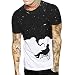 Produktbild Luckycat T-Shirt Herren, 2019 Paar Kurzarm T-Shirt Totenkopf T-Shirt Kurzarm T-Shirt Bluse Tops Herren Kurzarm Basic Kreativer Druck T-Shirt O-Neck Ausschnitt Oversize