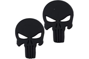 Electrely 2 PCS Confezione Adesivi Punisher Cranio 3D Teschio di Zinco Auto Moto Sticker Skull Distintivo dell'emblema per Auto o Moto