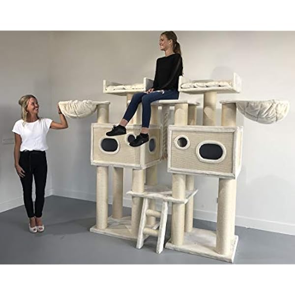 Arbre A Chat Xxl Geant Royal Cat Palace Beige Maine Coon Griffoir Arbres Pour Grand Gros Chats Solide A Grande Taille Original Design Moderne De Luxe Adulte Amazon Fr Animalerie