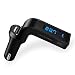 Produktbild Bluetooth KFZ Auto FM-Transmitter Radio-Adapter MP3-Player USB-Autoladegerät mit 3,5 mm-Audio-Anschluss in Schwarz mit blau LED Leuchte