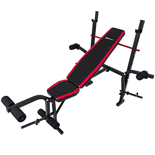 Hop-Sport zusammenklappbare Hantelbank HS-1055 mit Butterfly und Beincurler Inkl. Guss Gewichte 61 kg – 129 kg zur Wahl Lang- , Curl- & Kurzhantelstange - 7