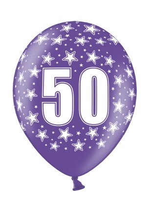 6 Luftballon 30 cm zum 50. Geburtstag – Zufällig gemischt aus 9 Farben – Kleenes Traumhandel® - 3