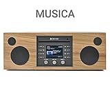  Como Audio: Musica Wireless Speaker - Hand-Crafted Veneer Cabinets- One Touch Streaming, Internet Radio, Bluetooth, Wi-Fi - CD Player (Hickory/Black)
