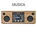 Produktbild Como Audio: Musica Wireless Speaker - Hand-Crafted Veneer Cabinets- One Touch Streaming, Internet Radio, Bluetooth, Wi-Fi - CD Player (Hickory/Black)