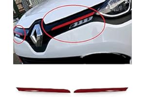 MNE PARTS Convient pour Clio IV 2012+ calandre de couleur rouge chrome 2 pièces de bande inox…