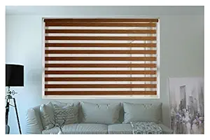 ZEBRA BLINDS Wooden Blinds for Windows or Outdoor Decor of The Home (Brown)