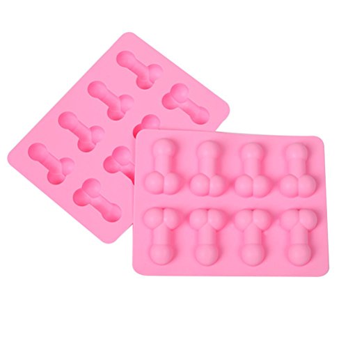 OUNONA Moldes Bandeja para Hielo 8 Cubos Molde de Silicona de Chocolate Caramelos para Fiesta de Despedida de Soltera 2 Piezas