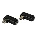 Produktbild com-four® 2X USB Typ B Mini 5 Pin Stecker auf Mini Buchse 90° Links und rechts gewinkelt (02 Stück - Mix)