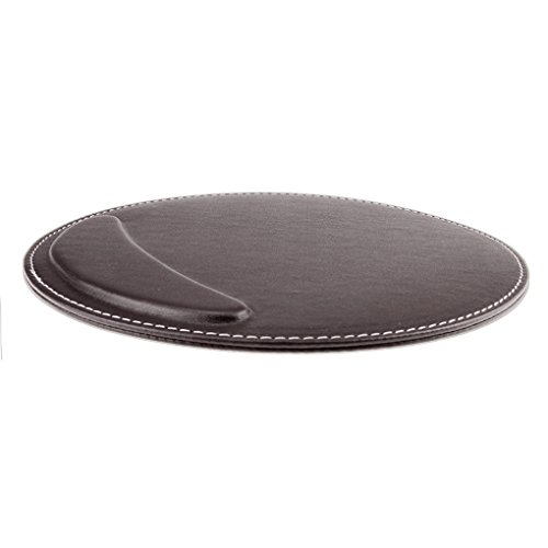 BXT® 3D Ergonomische PU-Leder Mauspad und Schwamm-Handgelenkauflage Komfortauflage Kreisförmig Mousepad Rutschfeste Unterseite Anti-Staub einfach zu reinigen - 3