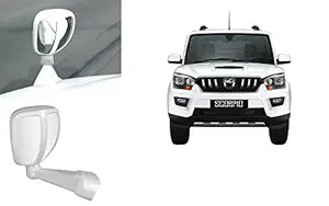 Auto Pearl Front Fender Wide Angle Mirror Bonnet Mirror for - Scorpio (Small, White)