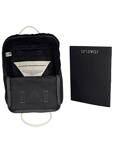 Ansvar II Rucksack aus Bio Baumwoll Canvas - Hochwertiger Damen   Herren Tagesrucksack aus 100  nachhaltigen Materialien - Wasserabweisend - Rucksack 