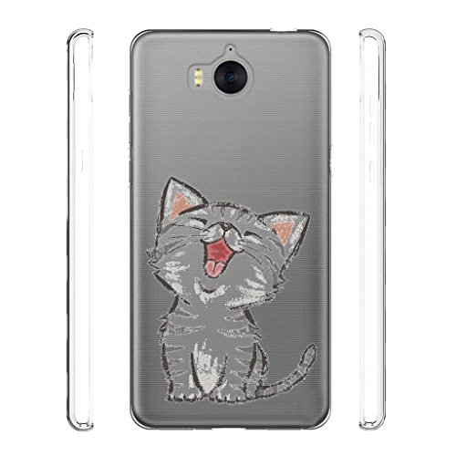 Para Huawei Y5 2017   Y6 2017 Carcasa   YIGA Moda gatito sonrisa Transparente TPU Gel Cubierta De Silicona Suave Funda Caso Tapa Case Cover para Huawei Y5 2017   Y6 2017
