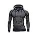 Produktbild Sannysis Männer Winter Slim Hoodie Warm Pullover Sweatshirt mit Kapuze Mantel Outwear (M, Dunkelgrau)