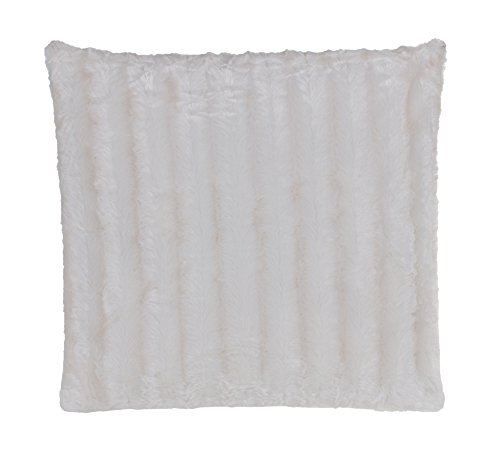 Hochwertiges exclusives Fellkissen – Fellimitat/Nerzoptik – besonders weich und kuschelig mit Füllung – Größe: 50×50 cm – Creme-Weiss – Brandsseller - 2