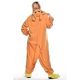 Free Fisher Damen/ Herren Schlafanzug Pyjama, Tier Kostüm, Känguru Gelb, Gr. L (Körpergröße 170-178 CM) -