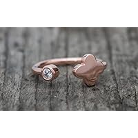 Ring Ringe Kleeblatt Sara 925 Echt Silber Roségold Zirkonia Schmuck Filigran Geburtstag Geschenk Geschenkidee Frauen Damen Mädchen Freundin Mutter Tochter Muttertag