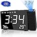 Produktbild Projektionswecker HQQNUO Digitaler Wecker 180° Flip-Projektionsanzeige 20 FM Radiowecker Mit Projektion Uhrenradio, USB-Anschluss mit EU-Stecker, Dual-Alarm, Dimmbar, Snooze