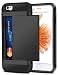 Produktbild iPhone 6S Hülle, Coolden Premium Handyhülle mit Kartenfach Silikon TPU + PC Cover Doppelschichter Schutz Ultra Dünn Brieftasche Slim Wallet Case Hülle für Apple iPhone 6 / 6S (Schwarz)