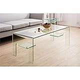 Largo (cm): 115 Mesa de Centro de Cristal Curvado Ekala 115 cm