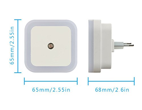 Nachtlicht, FIDEA night Licht 0.5W Plug in LED Nachtlicht Lampe mit Sensor, mit automatischer Dämmerung bis Dämmerung Lichtsensor, weiß, 4er Pack (Platz) - 2